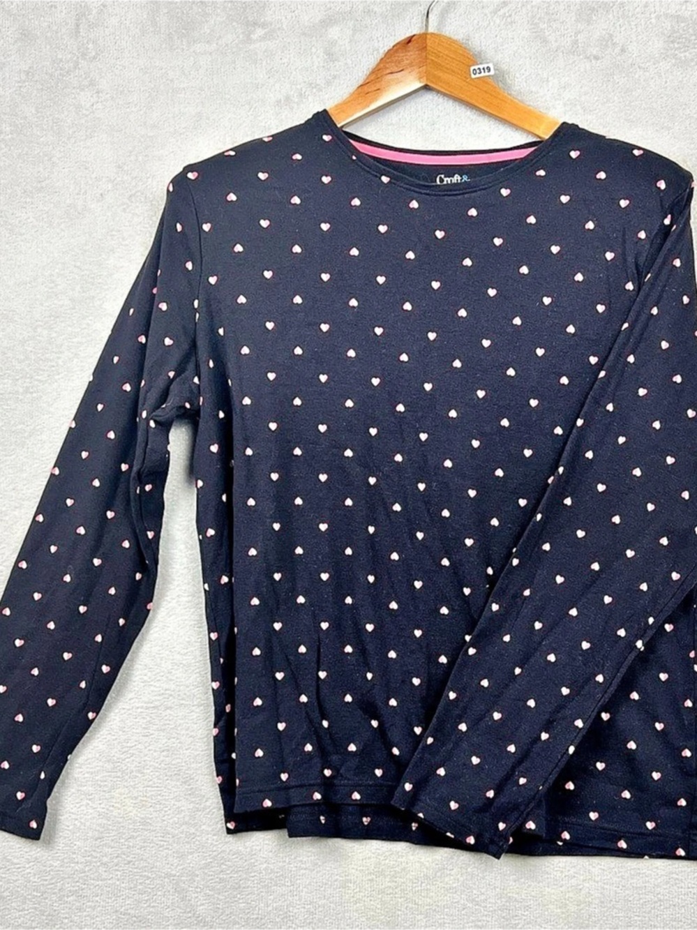 Croft & Barrow The Classic Tee Floral Long Sleeve Tee in Black XL Like New